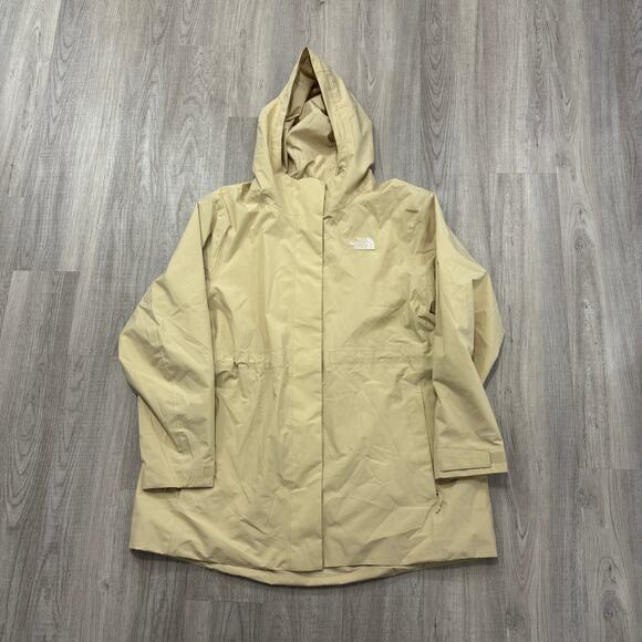 The North Face City Breeze Rain Jacket Women's 2XL Khaki Parka Waterproof Hiking - Picture 1 of 10